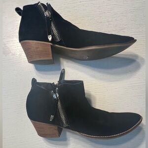 Dolce Vita Black Ankle Boots with Wooden Heel